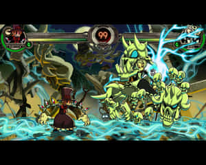 Intense Battle Between Iconic Street Fighter Characters Ryu And Ken Wallpaper