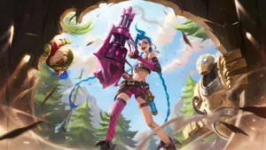 Intense Battle Between League Of Legends Champions Wallpaper