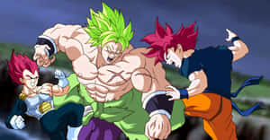 Intense Battle Between Vegeta And Broly Wallpaper