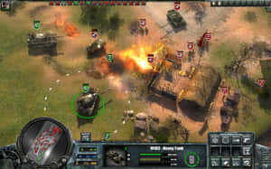 Intense Battle In A Real-time Strategy Game Wallpaper