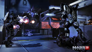 Intense Battle In Mass Effect Multiplayer Wallpaper