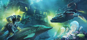 Intense Battle In The Wilderness Wallpaper