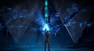 Intense Battle Scene From Mass Effect Andromeda Wallpaper