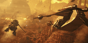 Intense Battle Scene From Star Wars: The Battle Of Geonosis Wallpaper