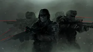 Intense Battle Scene In Call Of Duty First Person Shooter Wallpaper