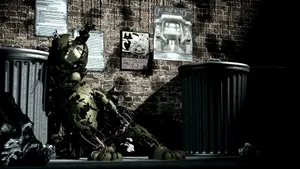 Intense Battle Scene In Scraptrap's Immersive World Wallpaper