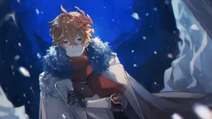 Intense Battle Stance Of Tartaglia Childe Wallpaper