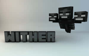 Intense Battle With The Formidable Minecraft Wither Boss Wallpaper