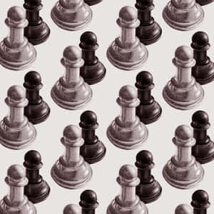 Intense Black And White Chess Battle Wallpaper