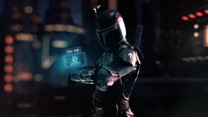 Intense Bounty Hunters Ready For Action Wallpaper