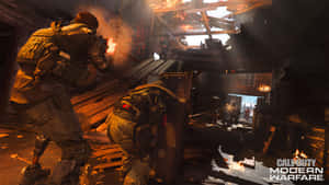 Intense Call Of Duty Gameplay On Playstation 4 Wallpaper