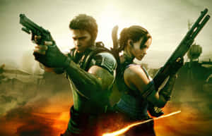 Intense Co-op Gameplay In Resident Evil 5 Wallpaper
