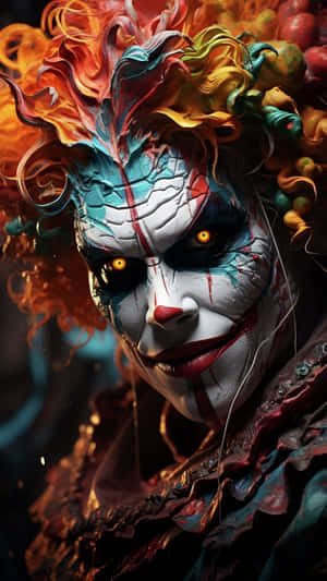 Intense Colorful Scary Clown Wallpaper