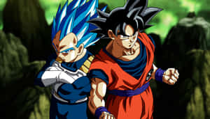 Intense Duel Between Vegeta And Goku Wallpaper