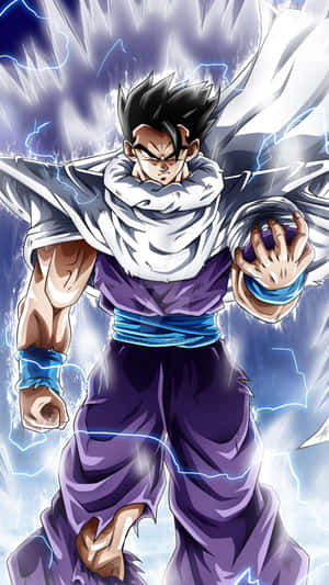 Intense Energy Unleashed - An Electrifying Gohan Wallpaper For Iphone Wallpaper