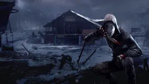 Intense Face Off Between Dead By Daylight Killers In Haunting Surroundings Wallpaper