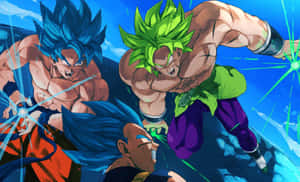 Intense Face-off Between Vegeta And Broly Wallpaper