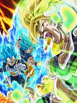 Intense Face-off Between Vegeta And Broly Wallpaper