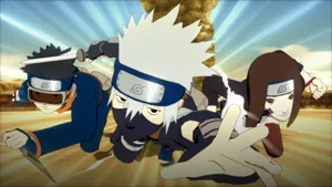 Intense Face-off: Kakashi And Tobi In Action Wallpaper