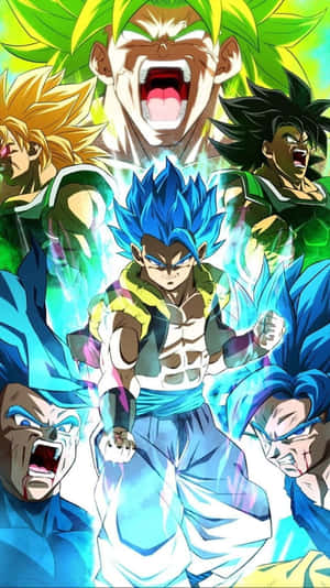 Intense Face-off: Vegeta And Broly In An Epic Battle Wallpaper