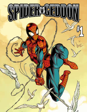 Intense Fight Scene From Spider-geddon Comic Series Wallpaper