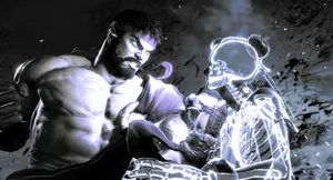 Intense_ Fighter_ Faceoff Wallpaper