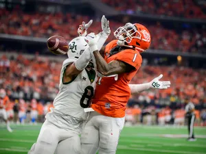 Intense Football Defensive Play Wallpaper