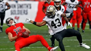 Intense Football Defensive Play Wallpaper