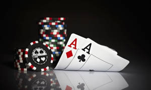 Intense Game Night - Deck Of Cards With Poker Chips Wallpaper