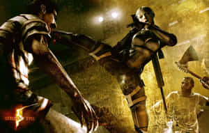 Intense Gameplay In The World Of Resident Evil 5 Wallpaper