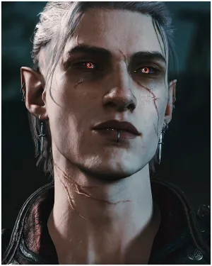 Intense Gaze Elven Character Wallpaper