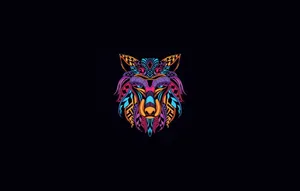 Intense Gaze Of A Minimalist Wolf Wallpaper