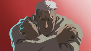 Intense Gaze Of Scar From Fullmetal Alchemist Brotherhood Wallpaper