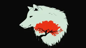 Intense Gaze Of The Minimalist Wolf Wallpaper