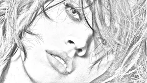 Intense_ Gaze_ Sketch_ Style Wallpaper