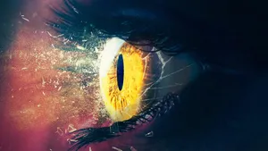 Intense_ Gaze_ Through_ Shattered_ Glass.jpg Wallpaper