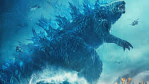 Intense Godzilla Art In Its Fury Wallpaper