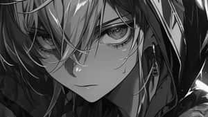 Intense Grey Anime Character Wallpaper