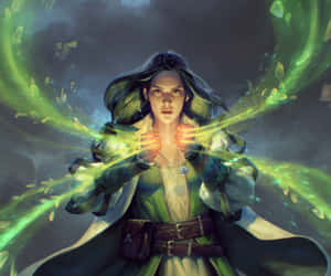 Intense Gwent Battle Scene From The Witcher Card Game Wallpaper