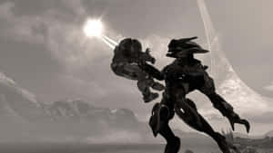 Intense Halo Covenant Battle Scene Wallpaper