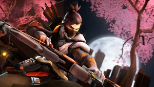 Intense Hanzo Action In Overwatch Video Game Wallpaper