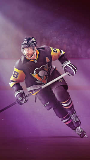 Intense Hockey Playerin Action Wallpaper