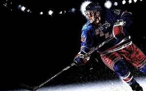 Intense Hockey Playerin Action Wallpaper
