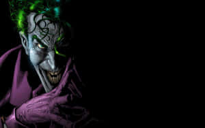 Intense Illustration Of The Iconic Joker In A Comic Style Wallpaper
