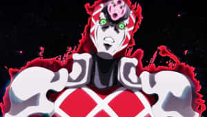 Intense Jojo's King Crimson Striking A Powerful Pose In High-quality Wallpaper. Wallpaper