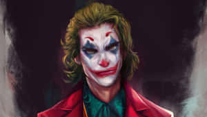 Intense Joker Painting With Fiery Vibrance Wallpaper