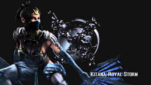 Intense Kitana From Mortal Kombat Action Scene Wallpaper