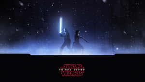 Intense Lightsaber Battle Between Iconic Star Wars Characters Wallpaper