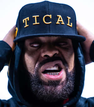 Intense Manwith Tical Cap Wallpaper