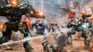 Intense Mech Battle In Battletech Universe Wallpaper